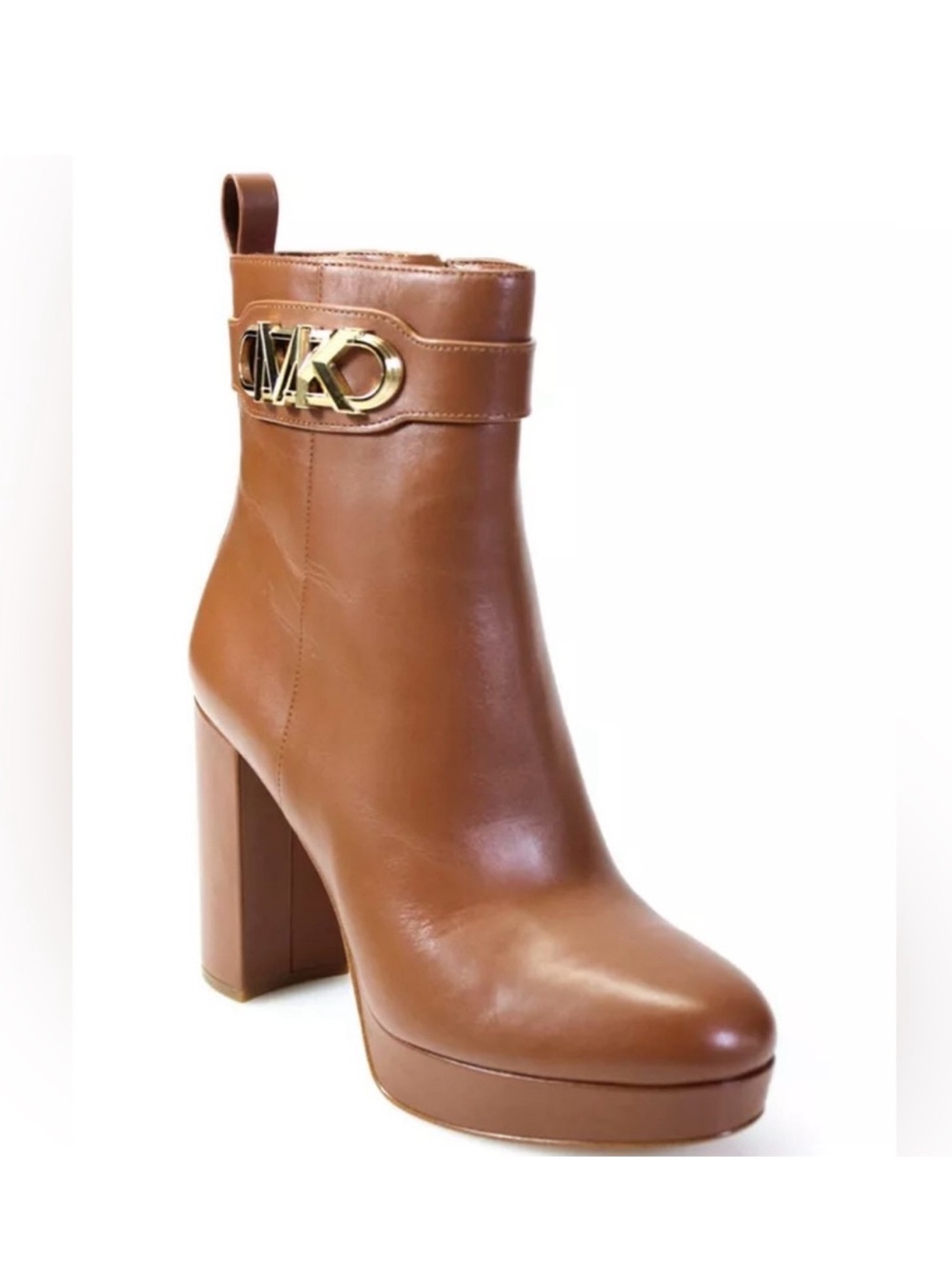 MICHAEL KORS Brown Leather Parker Platform Ankle Boots